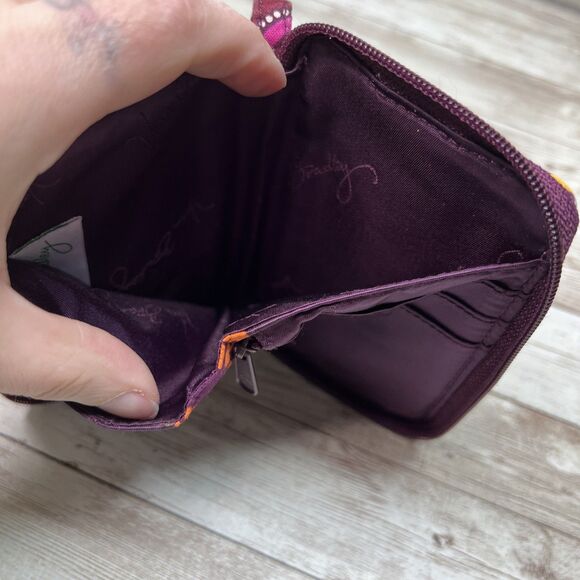 Vera Bradley Carry it All Wristlet RETIRED Safari Sunset Wallet 6" x 3.5" Purple - Picture 9 of 10